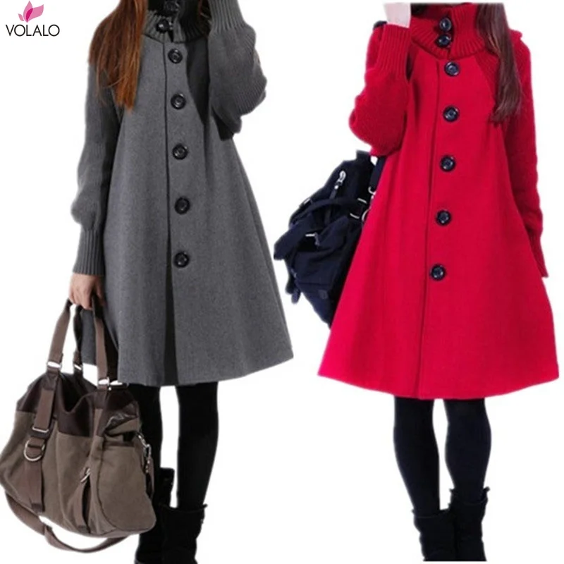 

2022 New Women Coats Casual Woolen Long Coat Elegant Ladies Bating Full Sleeve Outerwear Scarf Collar Overcoat Female Jacket
