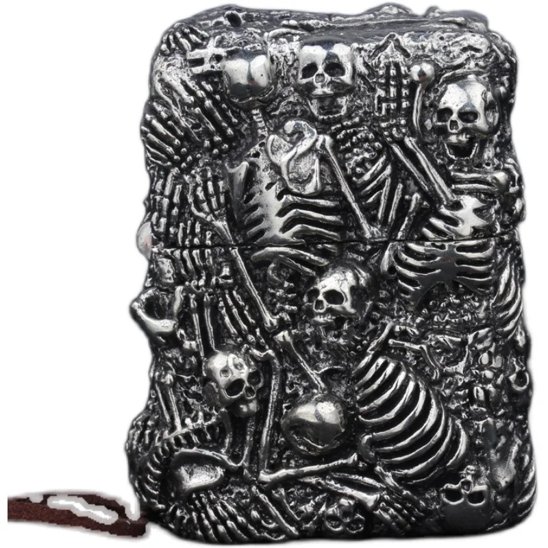 

Kerosene lighter pure copper handmade skeleton personality old style grinding wheel men's windproof lighter