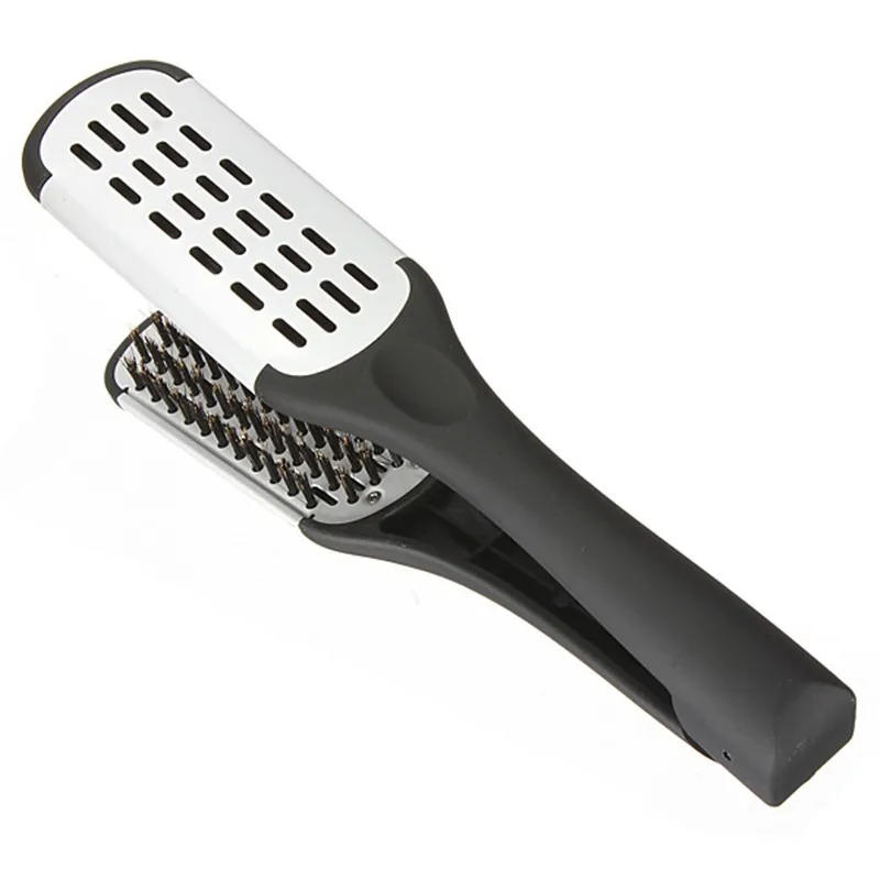 Hair Hairdressing Double Sided Brush Clamp Natural Ceramic Plywood Straightening Comb Fibres Styling Tools Straightener | Красота и