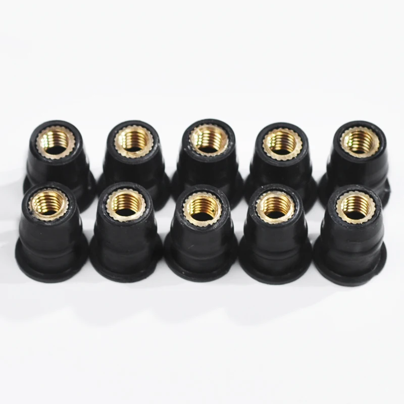 

10Pcs/Set M5 5mm Metric Rubber Well Nuts Windscreen Windshield Fairing Cowl For Honda For Suzuki Auto Motorbike Off-road