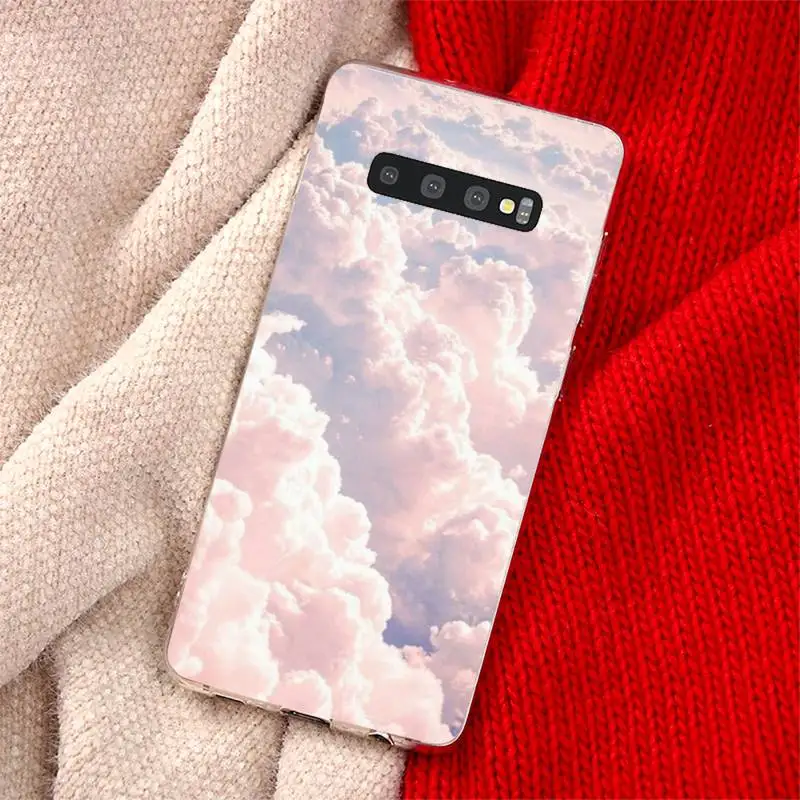 

Sweet sky pink Cloud Great Phone Case Transparent for Samsung A71 S9 10 20 HUAWEI p30 40 honor 10i 8x xiaomi note 8 Pro 10t 11