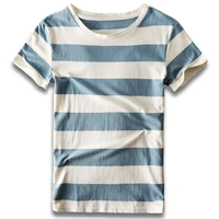 men striped t shirt stripes top tees male fashion short sleeve blue red white black t shirt costume cosplay party