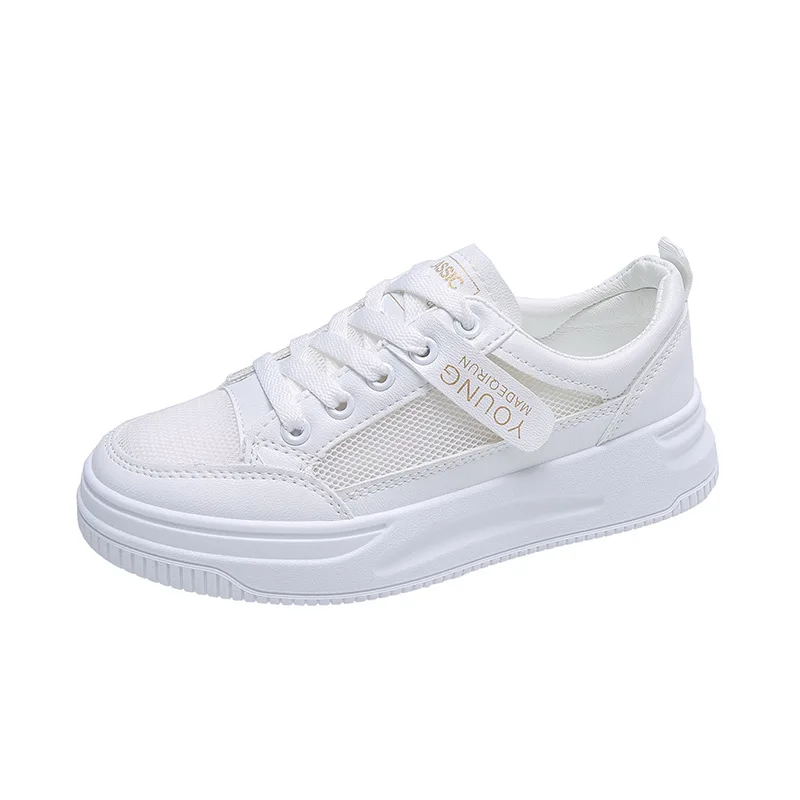 Small white shoes for women's shoes 2021 summer new hollow out breathable single thick bottom sports shoes sneakers net thin