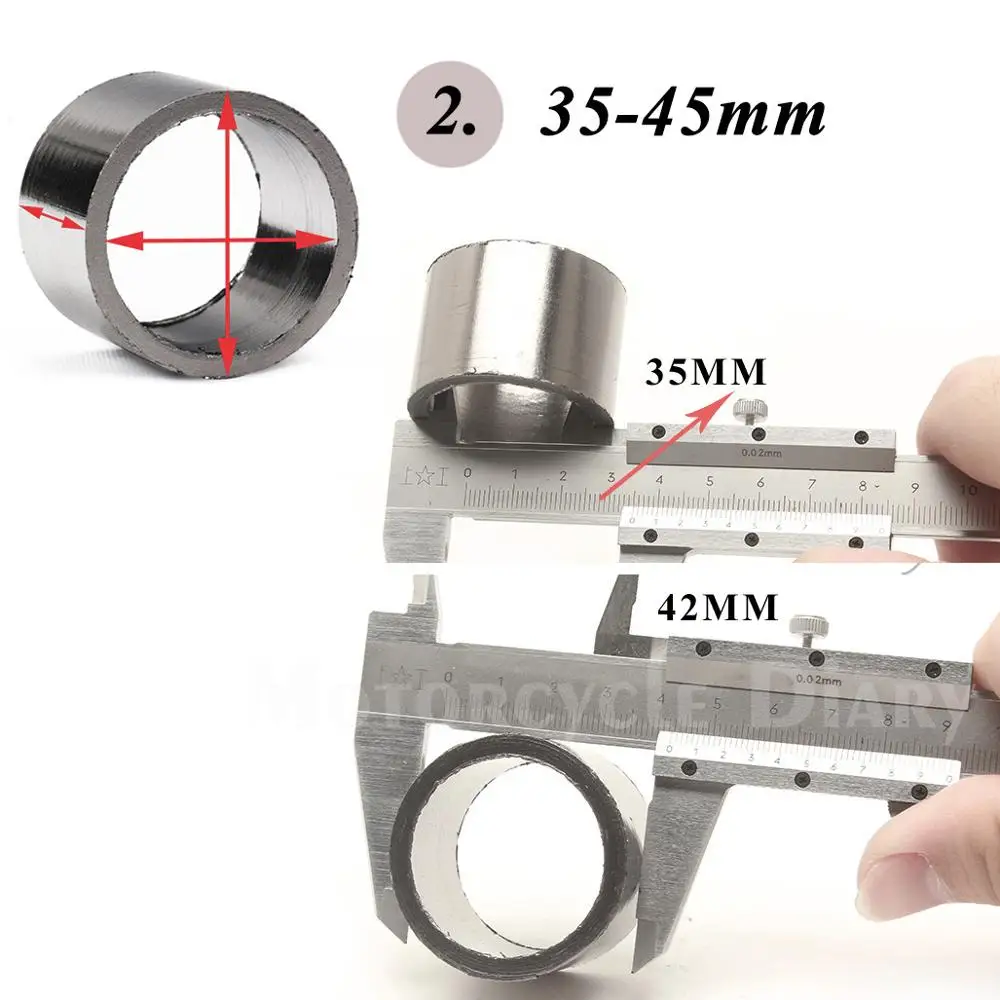 Графитовое кольцо уплотнительное прокладки для выхлопной трубы и глушителя диаметром 35мм, 42мм, 45мм, 48мм. Модифицированные запчасти для мотоциклов, дорожных и кроссовых велосипедов.