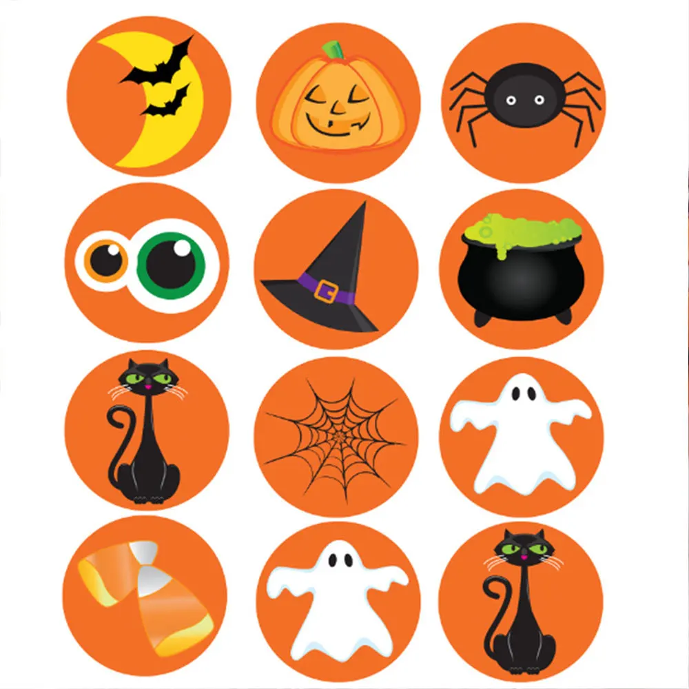 Визуальные сенсорные наклейки для Хэллоуина 12 шт./лист печенья торта конфет