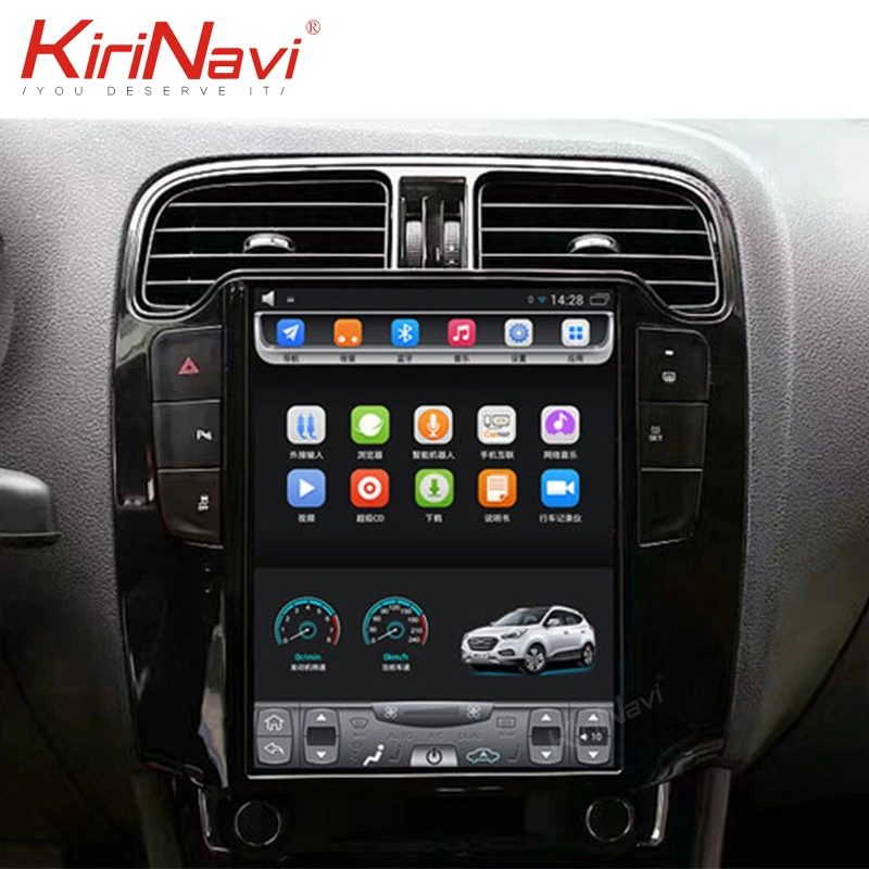 Автомагнитола KiriNavi Tesla Style с вертикальным экраном 10 4 дюйма 1Din Android 9 0 для Volkswagen VW POLO