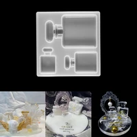 1pcs keychain pendant mold uv epoxy resin casting mold perfume bottle silicone mold for diy resin jewelry decorative making tool