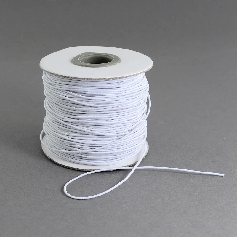 

1mm 2mm Stretchy Elastic Cord Flexible Elastic Beading Thread String DIY Jewelry Making Sewing Mask Nylon Outside Rubber Inside