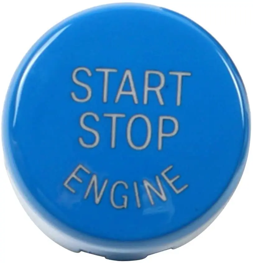 

0.98'' Car Engine Start Stop Button Cover Trim With Off Button (Blue)