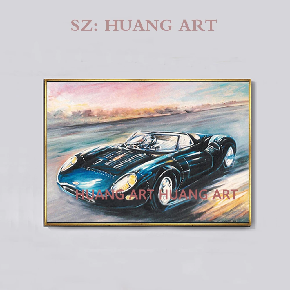 

Unframed Hand-painted Canvas Oil Painting Car for Living Room Decoration Modern Abstract Mini Car Oil Painting on Canvas