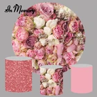 Фотофон InMemory для фотосъемки с кругами и розовыми цветами