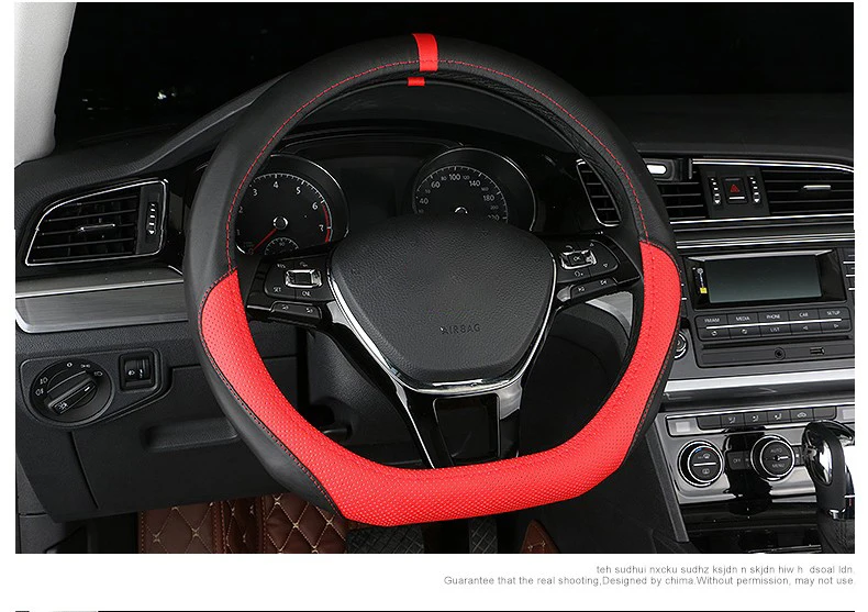 D Кольцо кожаный чехол рулевого колеса автомобиля для Volkswagen VW Golf 7 Mk7 GTI R Passat B8 Magotan Polo Jetta Scirocco