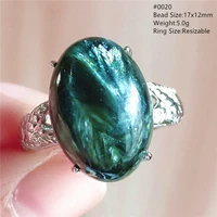 natural green seraphinite clinochlore adjustable ring women seraphinite ring oval 18x13mm 925 sterling silver aaaaaa