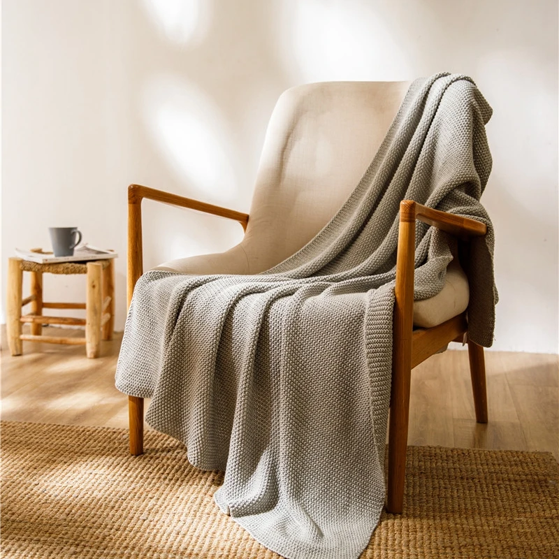 

Thickness Warm Throw Blanket Classic Mossstitch Gray Blanket for Sofa Cover Winter Warm Bed Cover Bed Blanket for Beds