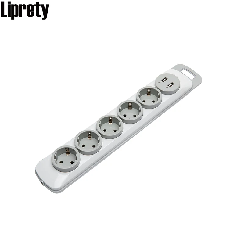 ЕС поп AC 5 + 2 Зарядка USB Мощность полосы электронный таймер разъем беговой дорожке