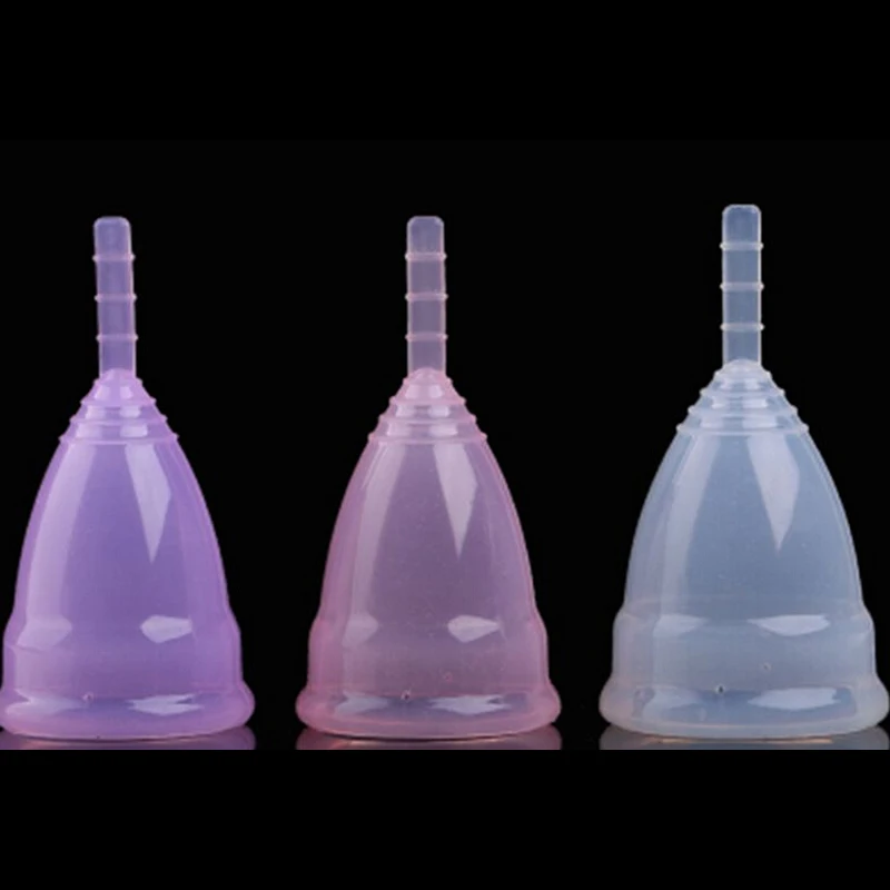 1pc 2Size Lady Menstrual Period Cup Vagina Care/Alternative Tampons Feminine Hygiene Products 100% Medical Silicone Soft Cup 2packs 12pieces vagina tampons medical tampon beautiful life cleansing detox yoni pearls feminine hygiene womb healing