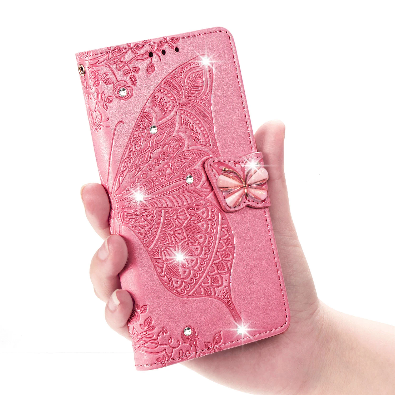 Кожаный чехол книжка с бабочкой для Huawei P20 lite P30 Pro Y7 Y9 2019 телефона Honor 20 s 8A 8C 7C 7A 10i 10