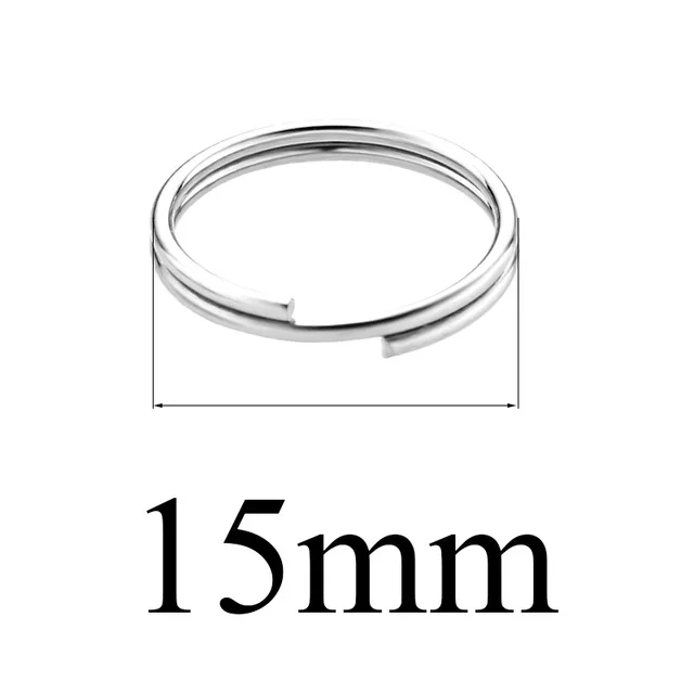 15mm Semitree 100pcs Stainless Steel Split Rings Jump Ring Double Ring Connector for DIY Key Chains Jewelry Making Accessories 8mm - Color: 15mm