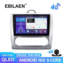 EBILAEN Android 10.0 Multimedia Car Radio For Ford Focus 2 Mk2 2004-2011 GPS Navigation Video Recoder 6G 128G RDS QLED Camera 4G