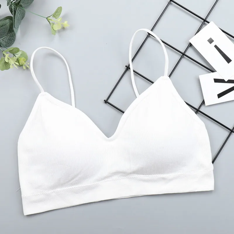 

CHRLEISURE Elastic Gathering Bralette Push Up Bra Summer Anti-light Korean Style Wild Bra Tube Top Sexy No Rims Bra