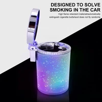 auto ashtray led light airtight lid multifunctional vehicle cup holder air vent ashtray trash can auto interior decoration tools