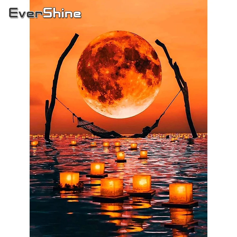 

EverShine Алмазная мозаика Луна полная квадратная картина из страз искусственные стразы Набор для вышивки крестиком домашний декор