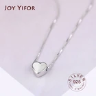 Модное минималистичное гладкое ожерелье в форме сердца из стерлингового серебра 925 пробы, милое Очаровательное ожерелье для женщин