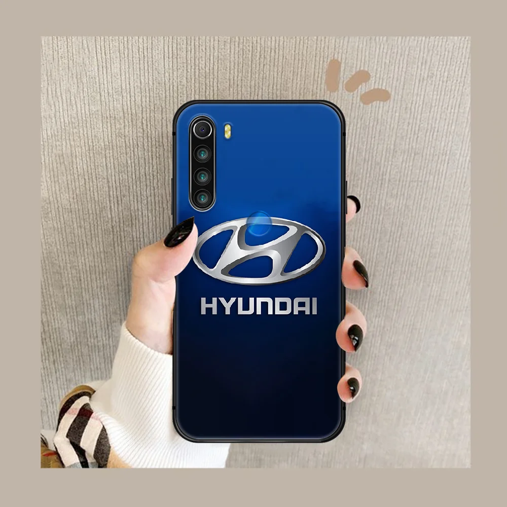 

Hyundai Motor car Phone Case Cover Hull For XIAOMI Redmi 7a 8a S2 K20 NOTE 5 5a 6 7 8 8t 9 9s pro max black Etui Luxury Prime