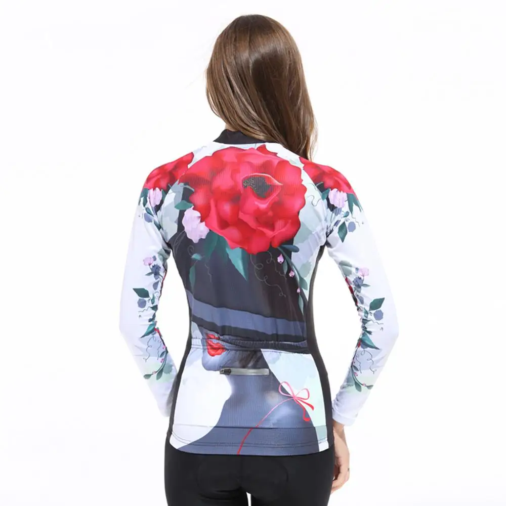 Womens Cycling Jersey MTB Bicycle Clothing Ciclismo Long Sleeves Road Riding Shirt Quick Drying Print Clothes | Спорт и развлечения
