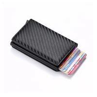 new men women smart wallet credit bank card holder fashion purse aluminum alloy business casual mini wallet brand pu purse
