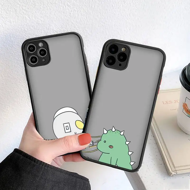 

cute cartoon dinosaur Phone Case For iphone 13 12 11 8 7 plus mini x xs xr pro max matte transparent cover