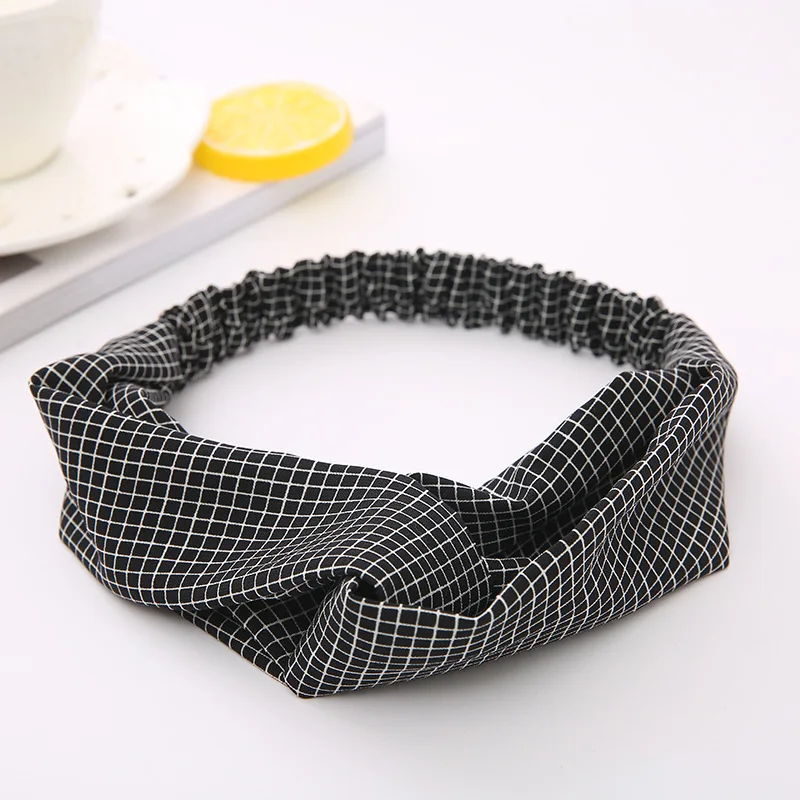 Женская повязка для волос в стиле знаменитостей Тонкая Повязка на голову клетку