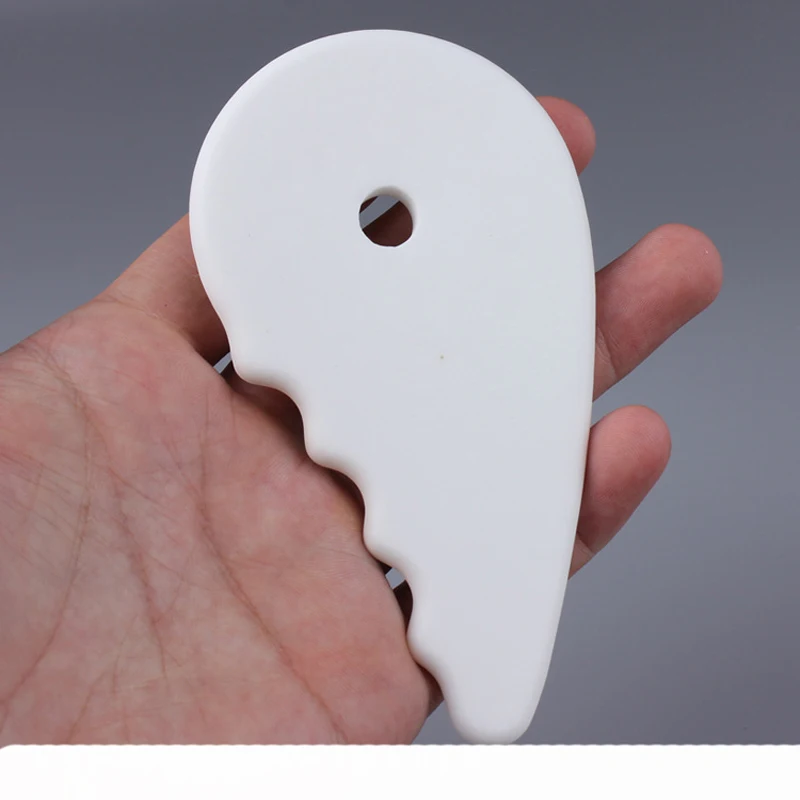 Ceramic Guasha Board Head Massage Facial Neck Scraping Plate Press Points Acupuncture Hand Pull Rib Instrument White | Красота и