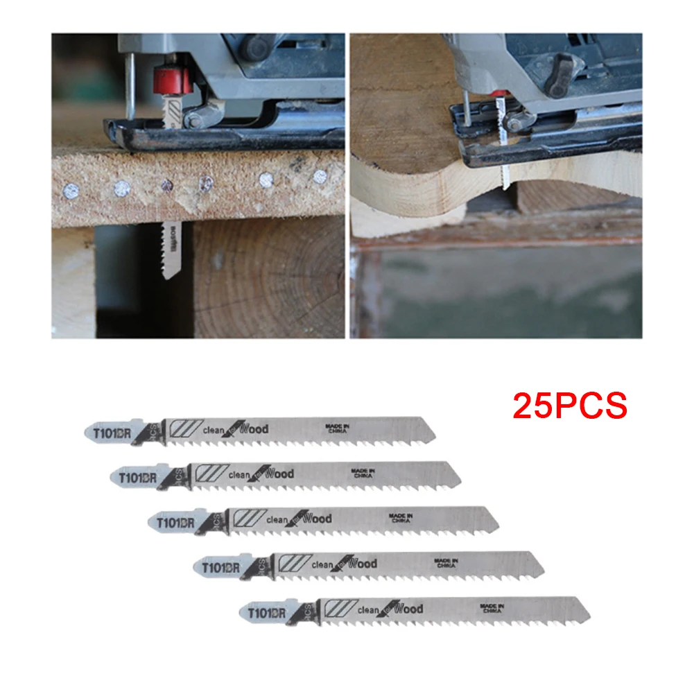

25pcs T101BR Jig Saw Blade Jigsaw Blades Wood Metal Plastic Assorted Blades T-Shank Power Tool Accessories For Bosch Makita.