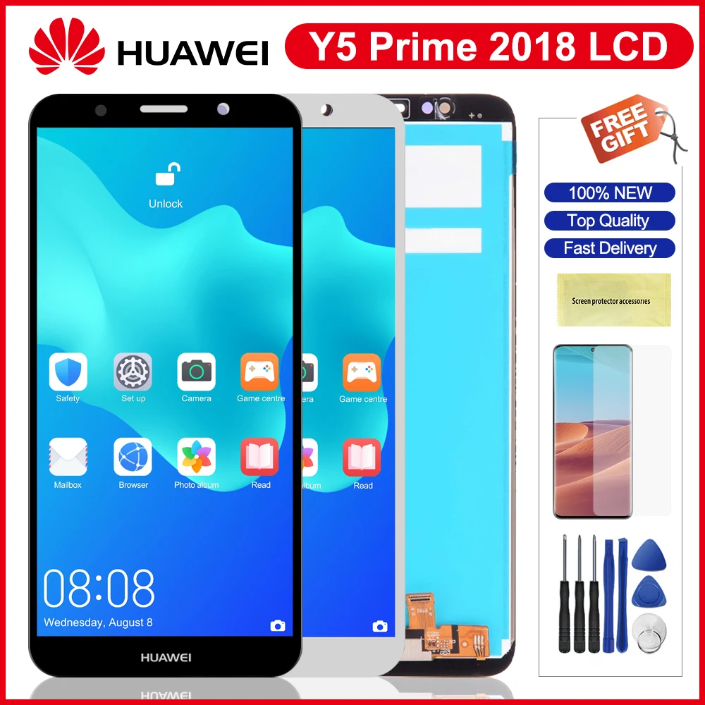ЖК-дисплей 5 45 &quotдля Huawei Y5 Prime 2018 сенсорный экран панель дигитайзер Замена для |