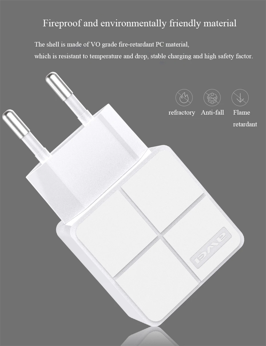 AWEI Dual USB зарядное устройство для телефона, быстрая зарядка, 5 В/2,4 А, ЕС, быстрое настенное зарядное устройство, адаптер, ЕС, мини разъем для iPhone 11, samsung, Xiaomi