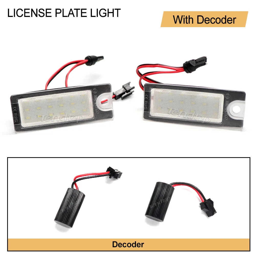 

2 шт., Автомобильные светодиодные лампы для номерного знака, 12 В