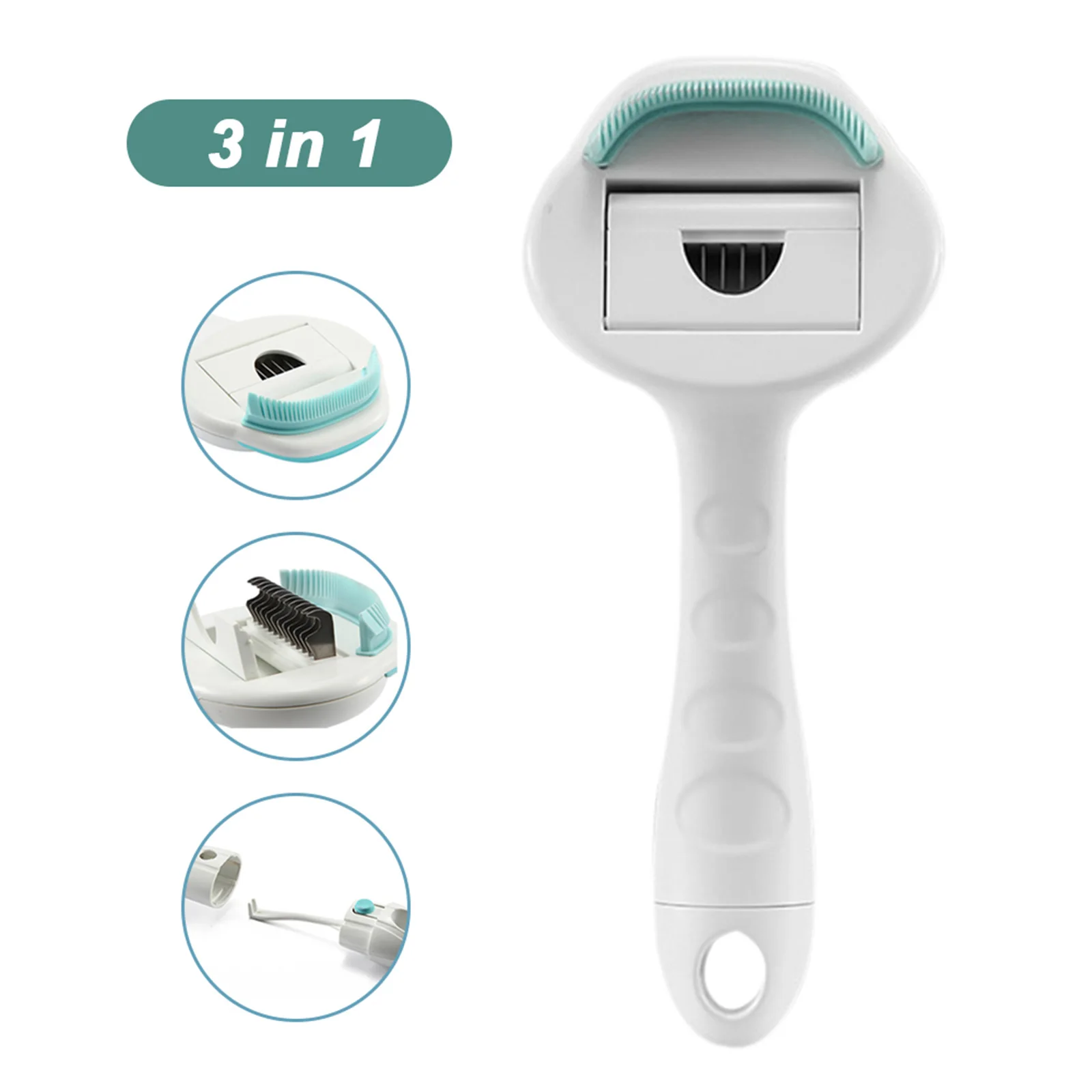 

Pet Comb Dog Dematting Comb Pet Grooming Brush 3 in 1 Pet Grooming Rake Tool Tick Remover Professional Hair Shedding Tool