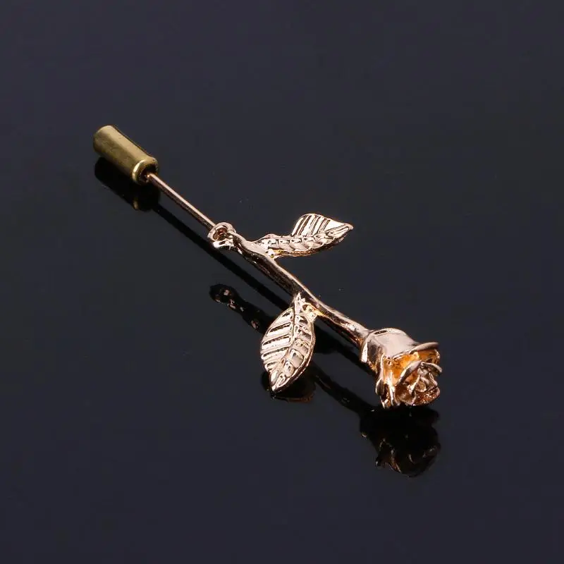 

Classic Brooch Graceful Ladies Women Jewelry Simple Lapel Pins Office Zircon Banquet Exiquisit Rose Flower Pins 3D Casual Brooch