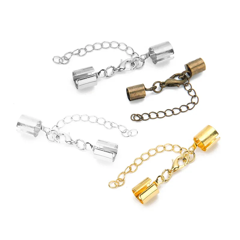 

20pcs/lot Gold Copper Leather Cord End Caps End Clasps Fit 3 4 5 6 8mm Bracelet Lobster Clasps Connectors Diy Jewelry Findings