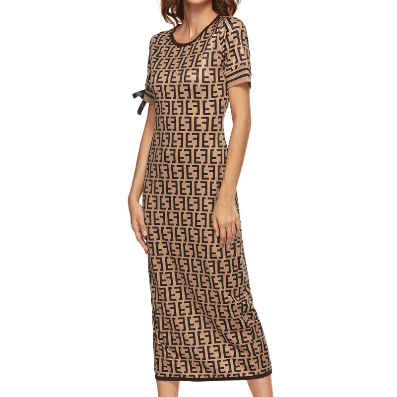 

Женское платье, облегающее, модное, с принтом, длинное, до середины икры, короткое, летнее, Пляжное, Vestidos, с o-образным вырезом, облегающее, Robe ...