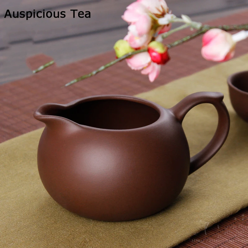 340ml Yixing Purple Clay Fair Cup Cha Hai Master Teacup Handmade Teaset Accessories Household Drinkware Large Capacity Tea Items