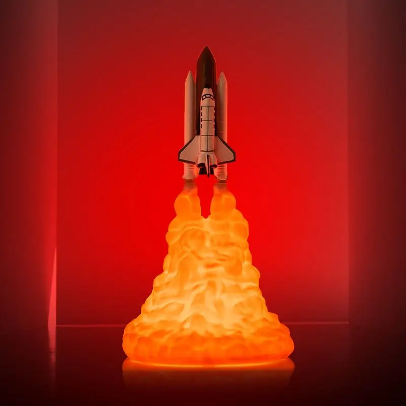New Dropshipping Space Shuttle USB Touch Lamp and Moon lamps In Night Light By 3D Print for Space Lovers Rocket Lamps