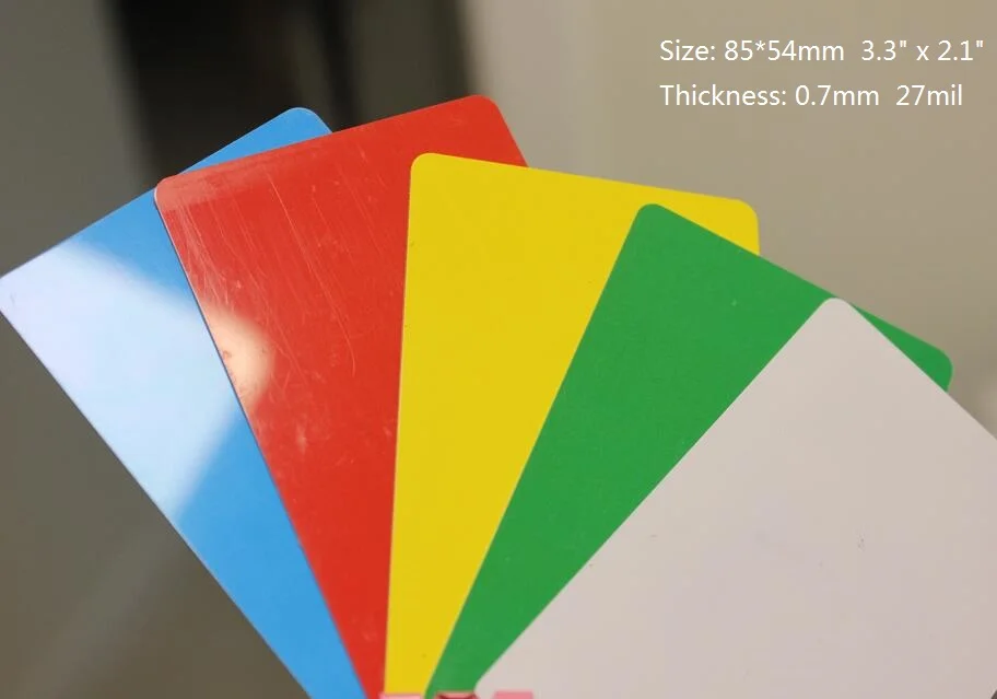 

10 Pieces Glossy Finish PVC Business Card Blank ID Badge Thickness 0.7mm Assorted Color