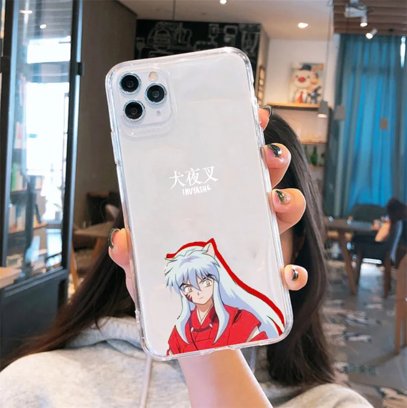 phone case transparent for iphone 11 12 13 mini pro xs max 8 7 6 6s plus x se2 xr hot japan anime inuyasha higurash cover coque free global shipping