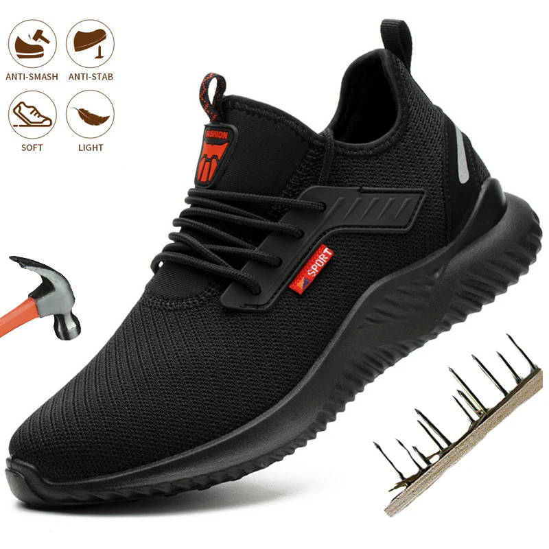 

Men's Fashion Safety Shoes Work Steel Toe Caps Male Indestructible Work Boots Shoes Light Men Boots Anti-piercing Work Shoes