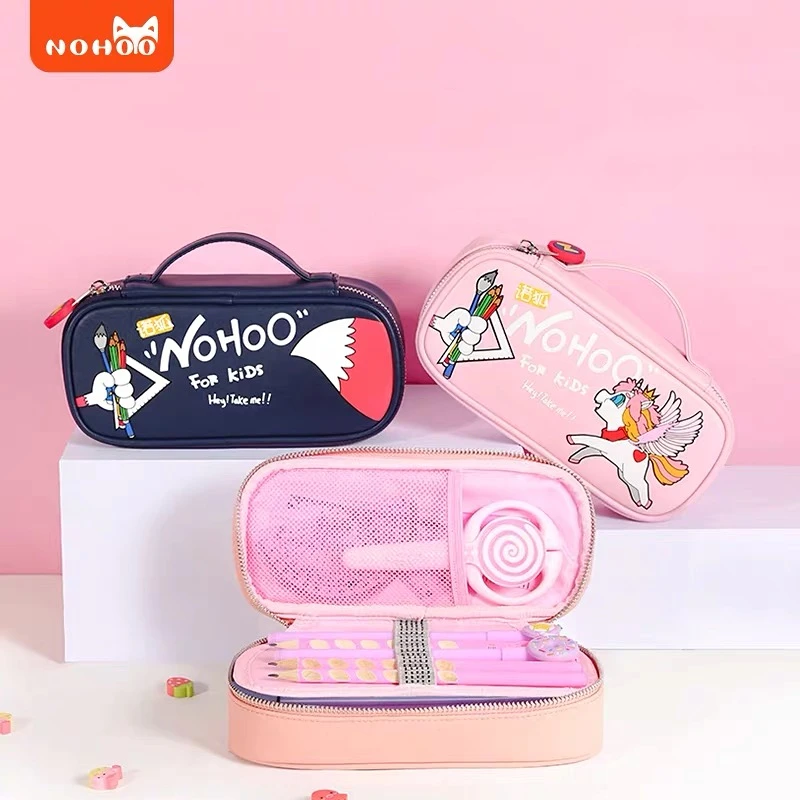 

NOHOO School Pencil Case For Boys Girls Cartoon Unicorn Lager Capacity Waterproof Kawaii School Supplies 8-Color cosmetic bag