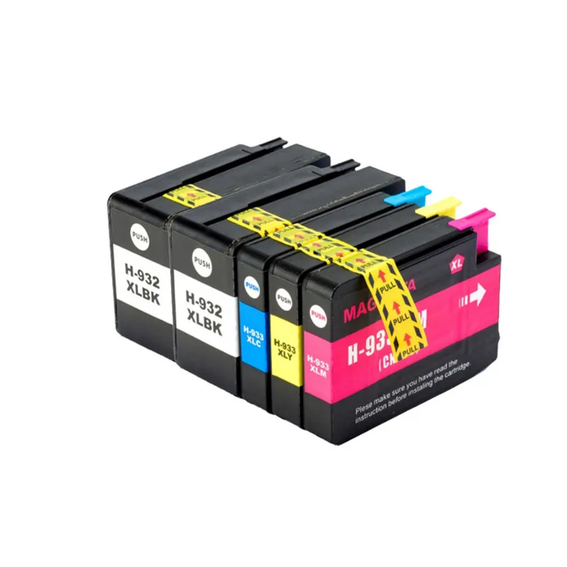 

YI LE CAI 5PK 932XL 933XL 932 933 Ink Cartridge compatible for hp Office jet 6100 6600 6700 7110 7610 7612 printer 4pcs/set