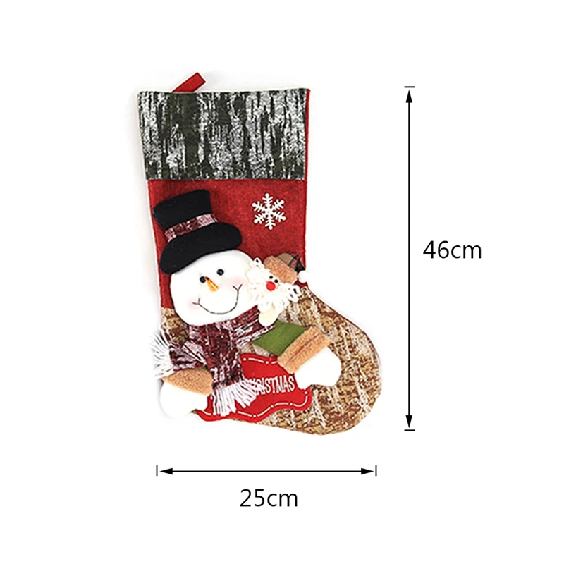 1pc 46x25x7cm Рождественские чулки, носки, кошка, собака, лось, Navidad, год, мешок для конфет Рождество, украшения, рождественские елки, вечерние подарочные сумки для детей - Цвет: 1pc 46x25x7cm