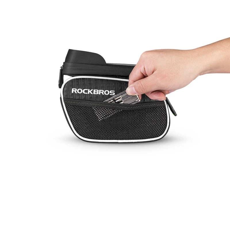 

ROCKBROS Wilderness Series Bicycle Front Beam Upper Tube Saddle Bag 0.3mm Transparent TPU Touch Screen MTB Road Bike Accessories